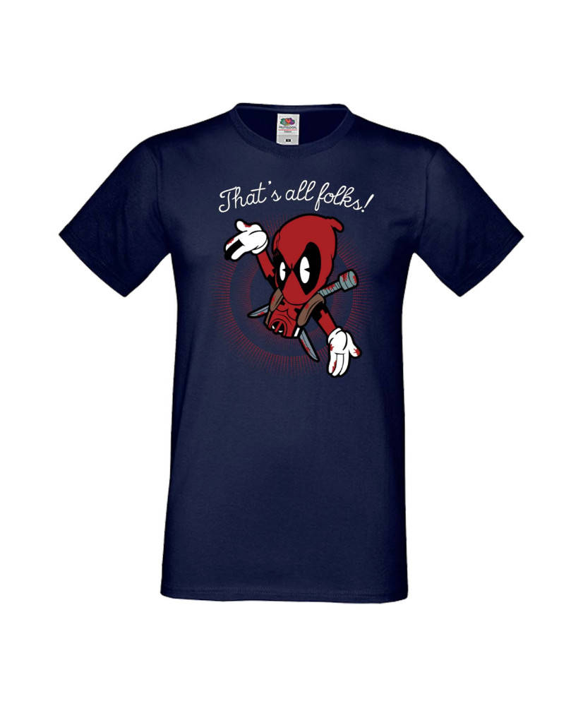 Мъжка Тениска Марвел Комикси Deadpool, Marvel Comics, Marvel, Wade Wilson, X Men, That Is All Folks