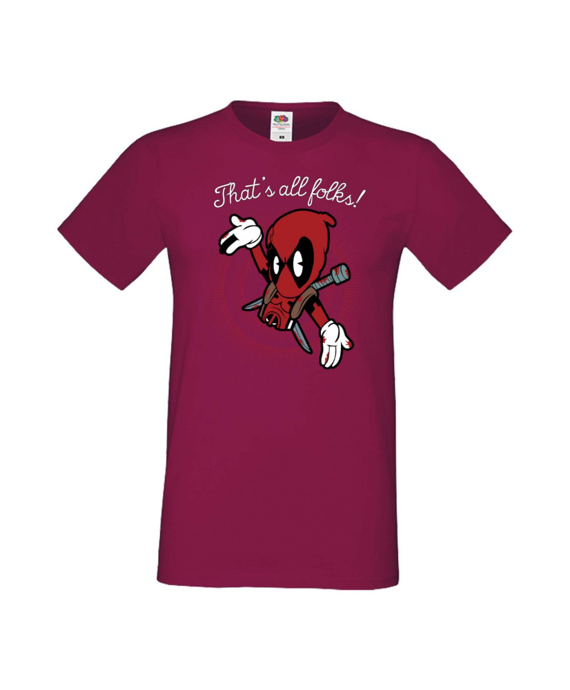 Мъжка Тениска Марвел Комикси Deadpool, Marvel Comics, Marvel, Wade Wilson, X Men, That Is All Folks