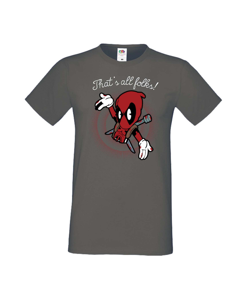 Мъжка Тениска Марвел Комикси Deadpool, Marvel Comics, Marvel, Wade Wilson, X Men, That Is All Folks