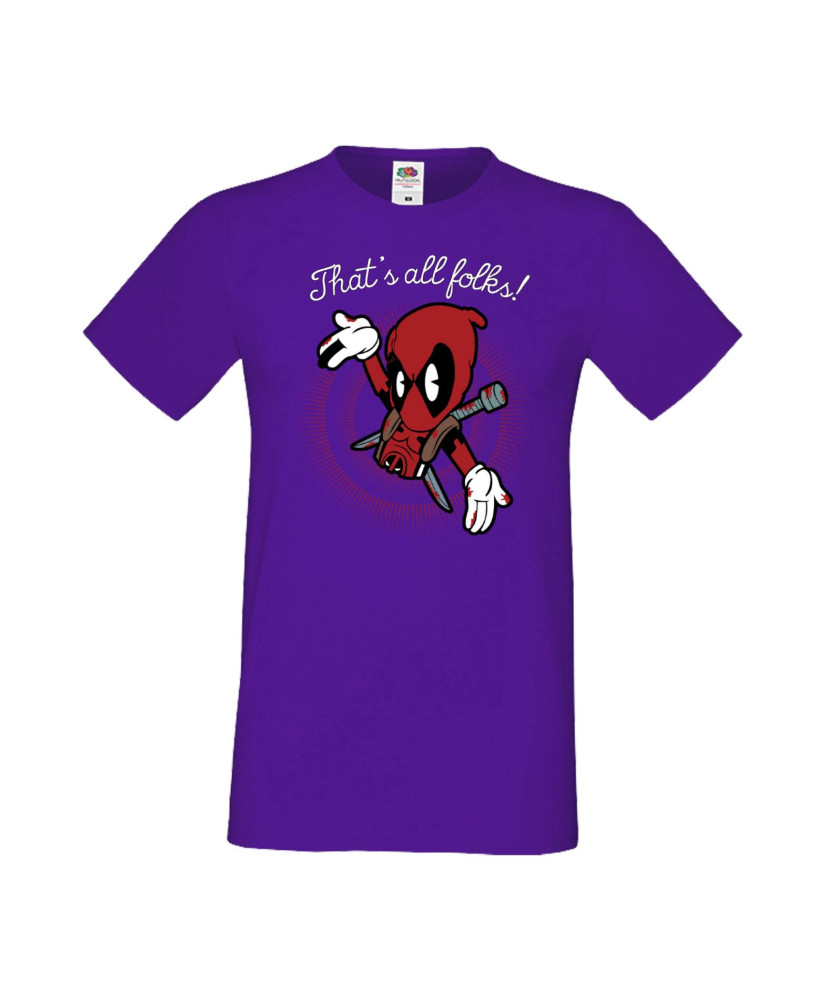 Мъжка Тениска Марвел Комикси Deadpool, Marvel Comics, Marvel, Wade Wilson, X Men, That Is All Folks