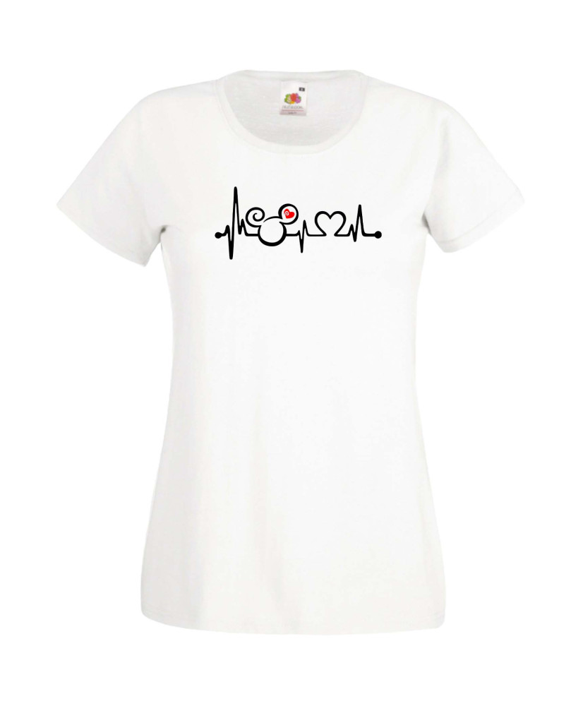 Дамска Тениска Mickey Mouse  Mickey Love Heartbeat 1