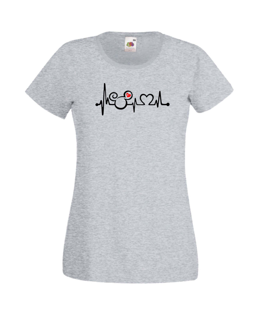 Дамска Тениска Mickey Mouse  Mickey Love Heartbeat 1