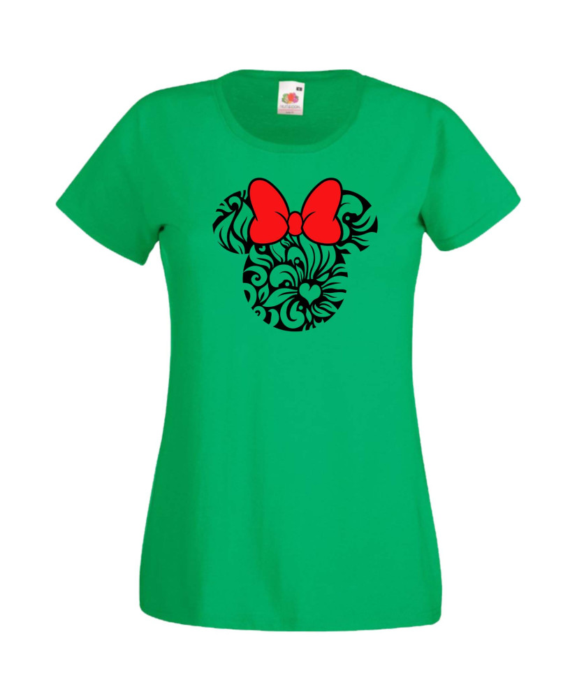 Дамска Тениска Mickey Mouse Minnie Head 7 Дамска Тениска Mickey Mouse Minnie Head 7