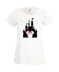 Дамска Тениска Mickey Mouse  Minnie Head Disney Castle