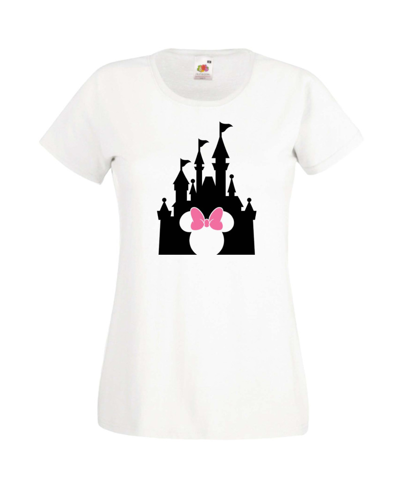 Дамска Тениска Mickey Mouse  Minnie Head Disney Castle