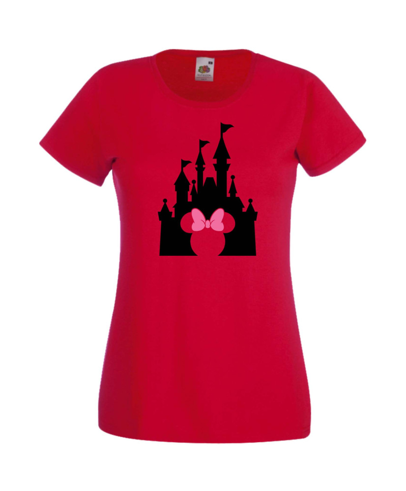 Дамска Тениска Mickey Mouse  Minnie Head Disney Castle
