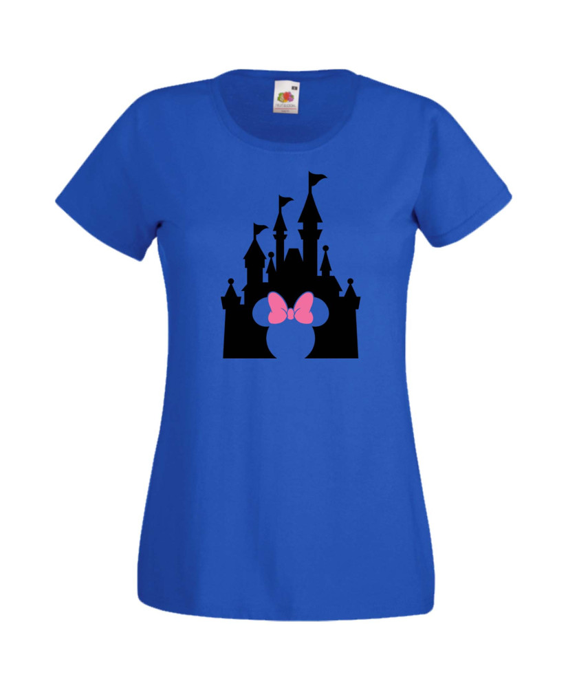 Дамска Тениска Mickey Mouse  Minnie Head Disney Castle