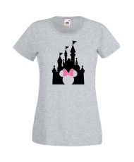 Дамска Тениска Mickey Mouse  Minnie Head Disney Castle