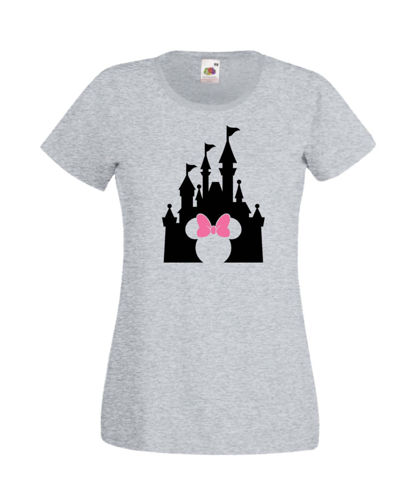 Дамска Тениска Mickey Mouse  Minnie Head Disney Castle