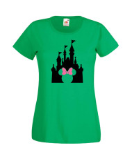 Дамска Тениска Mickey Mouse  Minnie Head Disney Castle