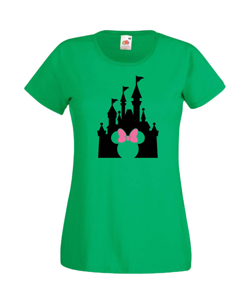 Дамска Тениска Mickey Mouse  Minnie Head Disney Castle
