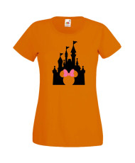 Дамска Тениска Mickey Mouse  Minnie Head Disney Castle