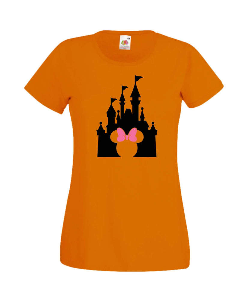 Дамска Тениска Mickey Mouse  Minnie Head Disney Castle