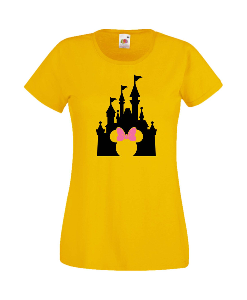 Дамска Тениска Mickey Mouse  Minnie Head Disney Castle