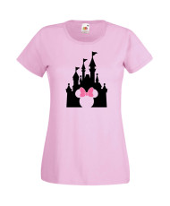 Дамска Тениска Mickey Mouse  Minnie Head Disney Castle