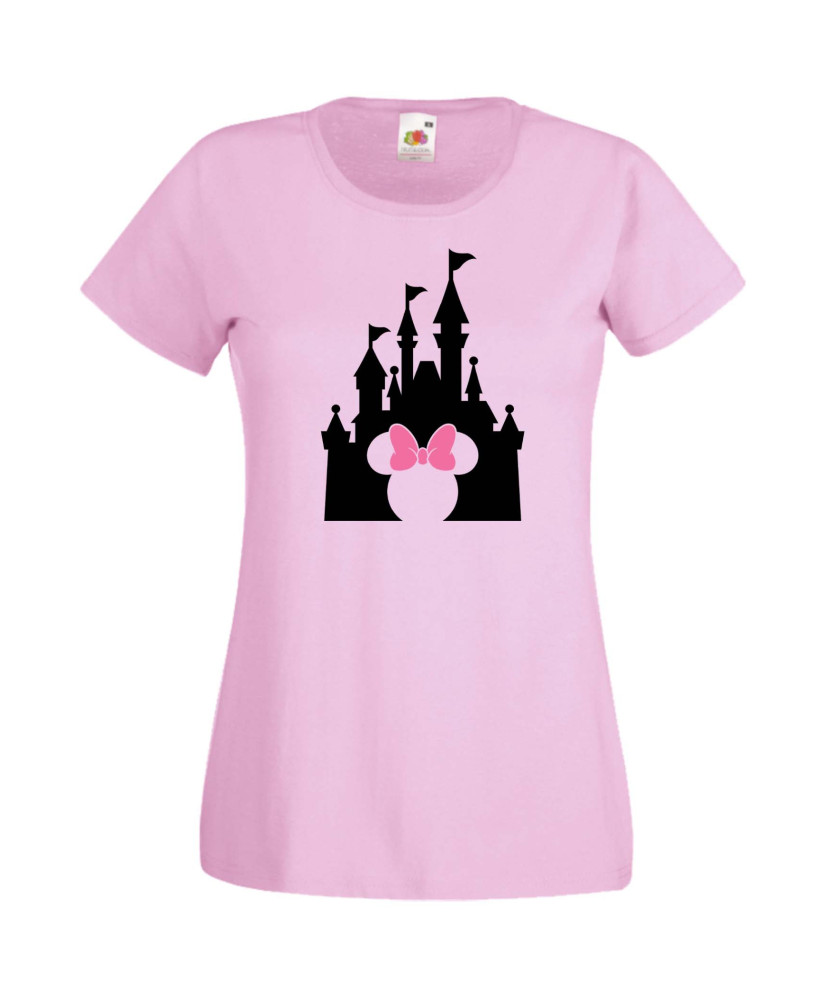 Дамска Тениска Mickey Mouse  Minnie Head Disney Castle