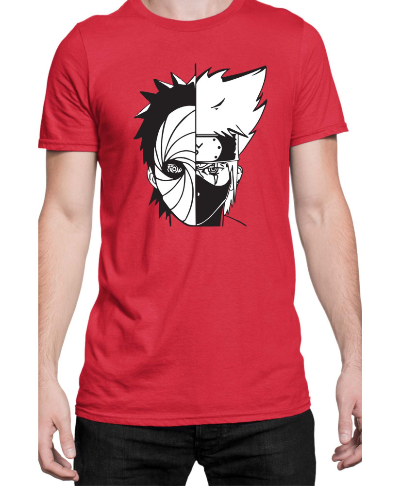 Мъжка Тениска Naruto Kakashi Vs Obito Мъжка Тениска Naruto Kakashi Vs Obito