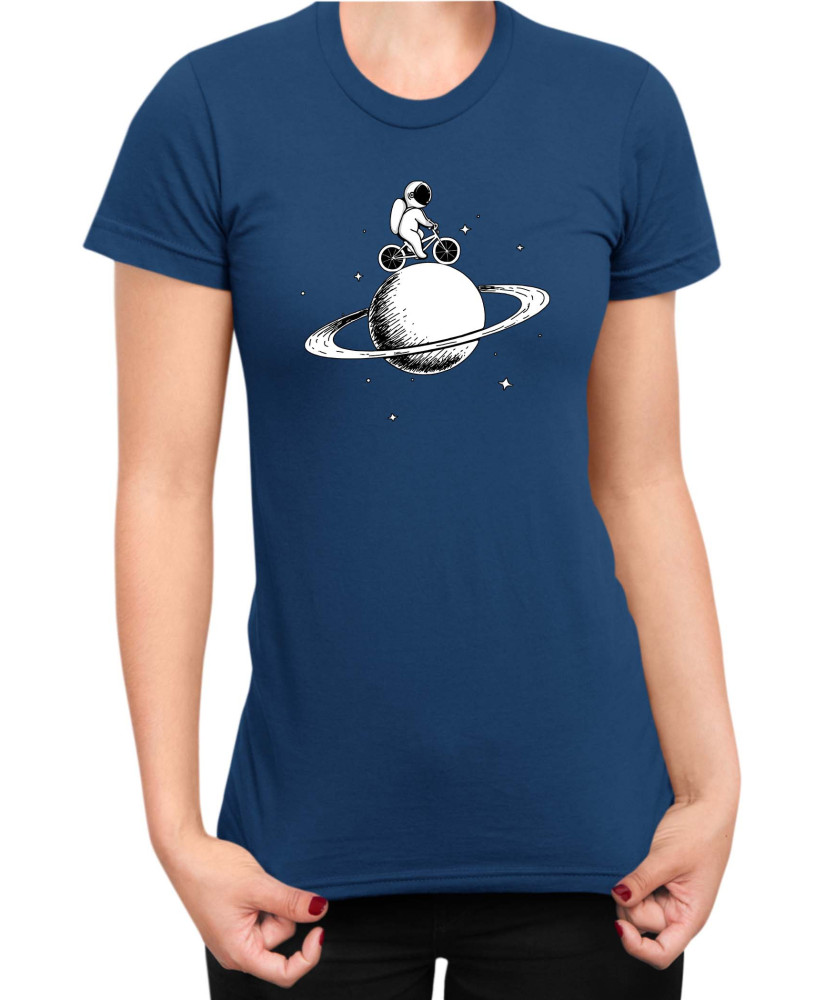 Дамска Тениска Nasa Space Theme Astronaut Bike Saturn Дамска Тениска Nasa Space Theme Astronaut Bike Saturn