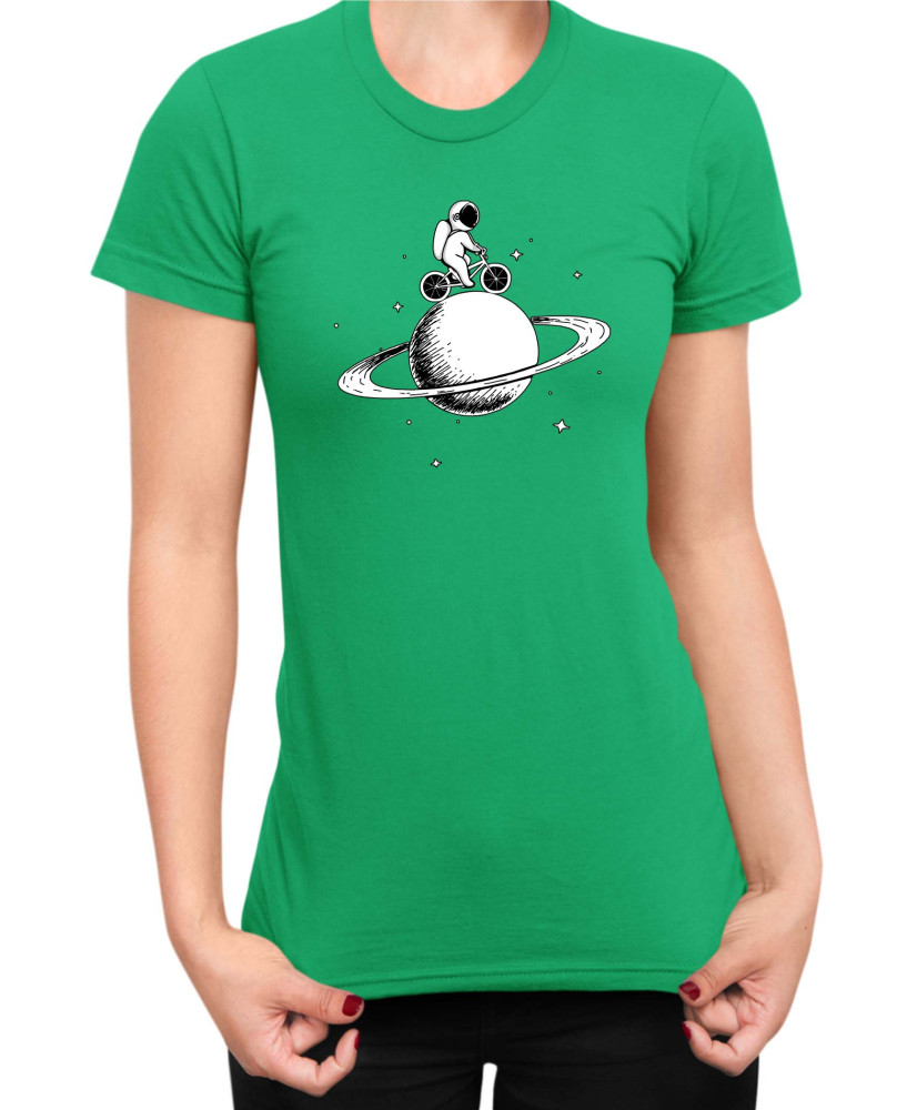 Дамска Тениска Nasa Space Theme Astronaut Bike Saturn Дамска Тениска Nasa Space Theme Astronaut Bike Saturn