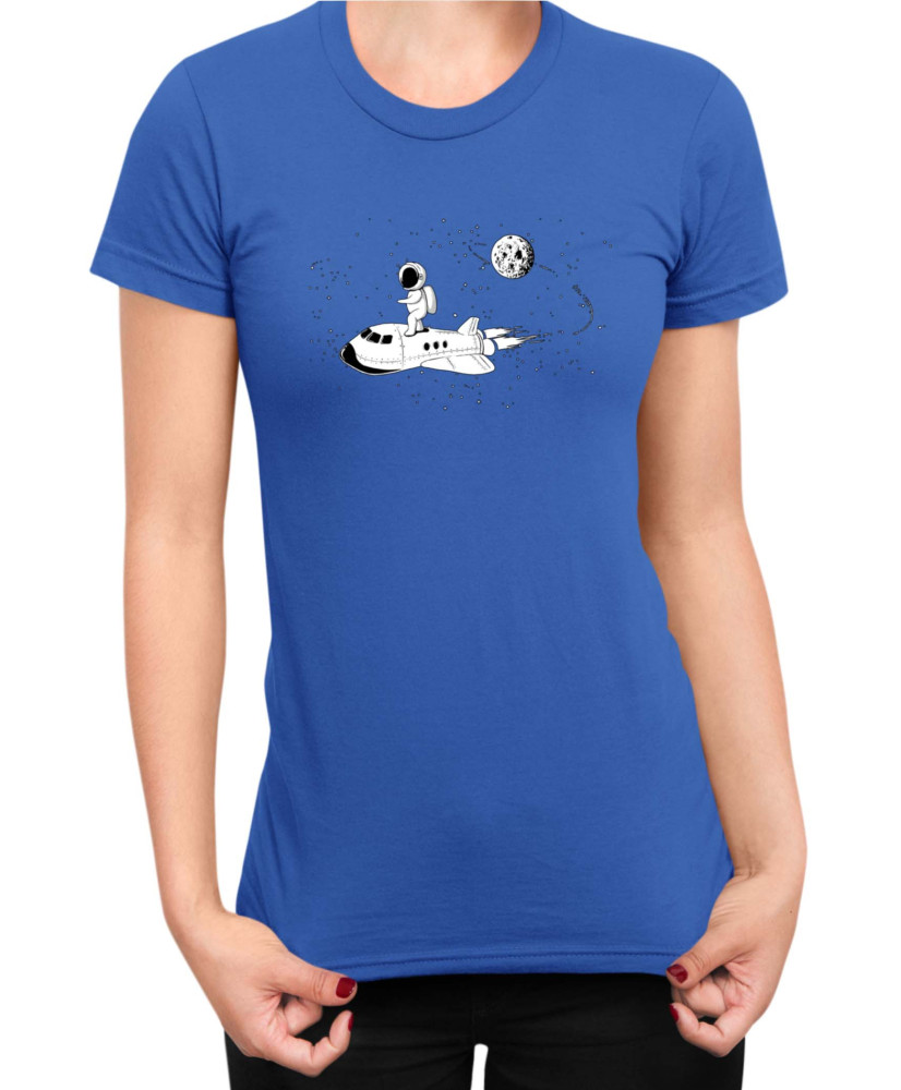 Дамска Тениска Nasa Space Theme Astronaut Ride Space Shuttle Дамска Тениска Nasa Space Theme Astronaut Ride Space Shuttle