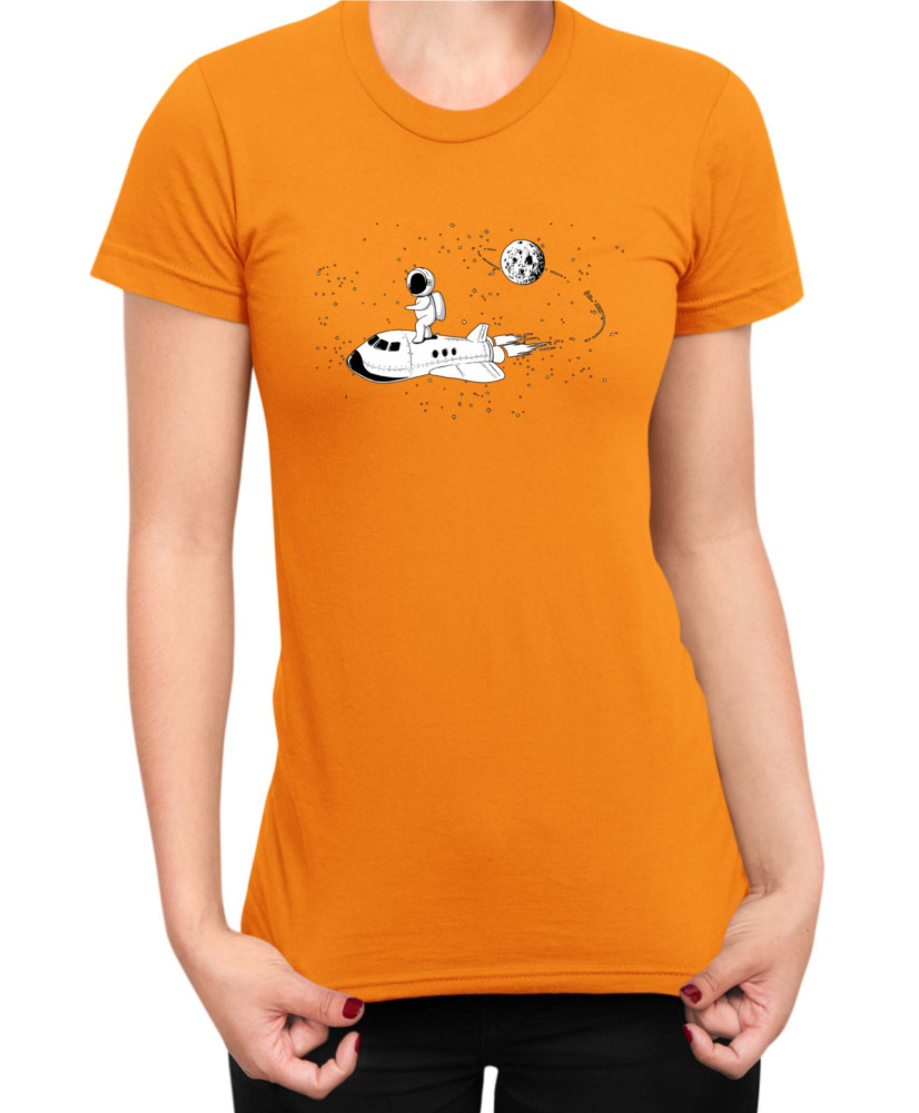 Дамска Тениска Nasa Space Theme Astronaut Ride Space Shuttle Дамска Тениска Nasa Space Theme Astronaut Ride Space Shuttle
