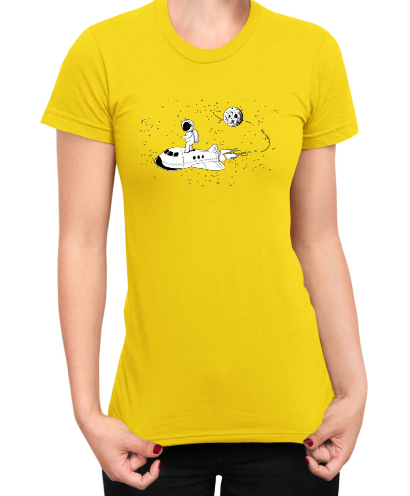 Дамска Тениска Nasa Space Theme Astronaut Ride Space Shuttle Дамска Тениска Nasa Space Theme Astronaut Ride Space Shuttle