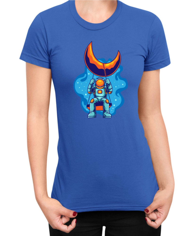 Дамска Тениска Nasa Space Theme Astronaut Swing Moon Дамска Тениска Nasa Space Theme Astronaut Swing Moon