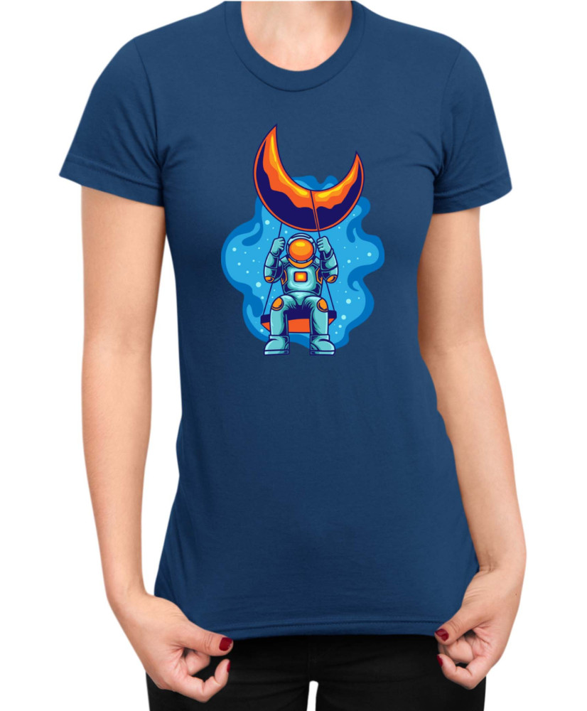Дамска Тениска Nasa Space Theme Astronaut Swing Moon Дамска Тениска Nasa Space Theme Astronaut Swing Moon