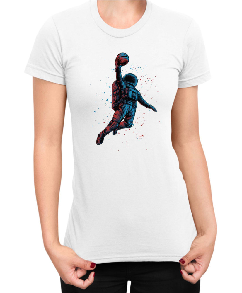Дамска Тениска Nasa Space Theme Basketball Astronaut Дамска Тениска Nasa Space Theme Basketball Astronaut