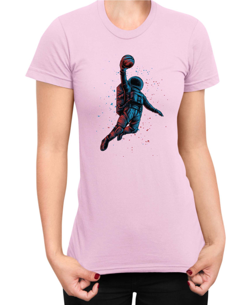 Дамска Тениска Nasa Space Theme Basketball Astronaut Дамска Тениска Nasa Space Theme Basketball Astronaut