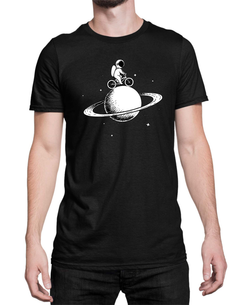 Мъжка Тениска Nasa Space Theme Astronaut Bike Saturn