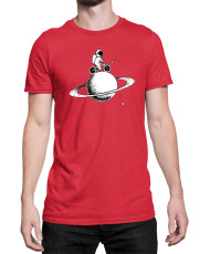 Мъжка Тениска Nasa Space Theme Astronaut Bike Saturn