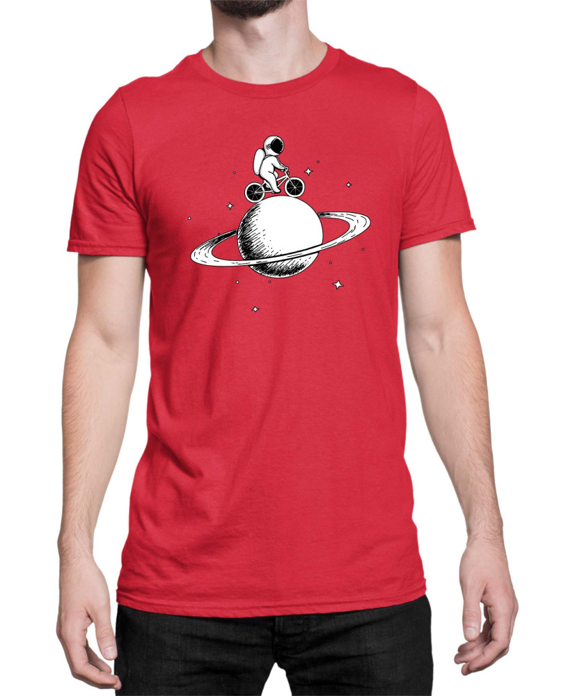 Мъжка Тениска Nasa Space Theme Astronaut Bike Saturn