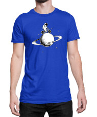 Мъжка Тениска Nasa Space Theme Astronaut Bike Saturn