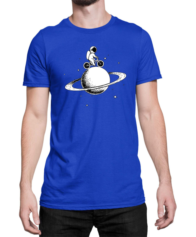 Мъжка Тениска Nasa Space Theme Astronaut Bike Saturn