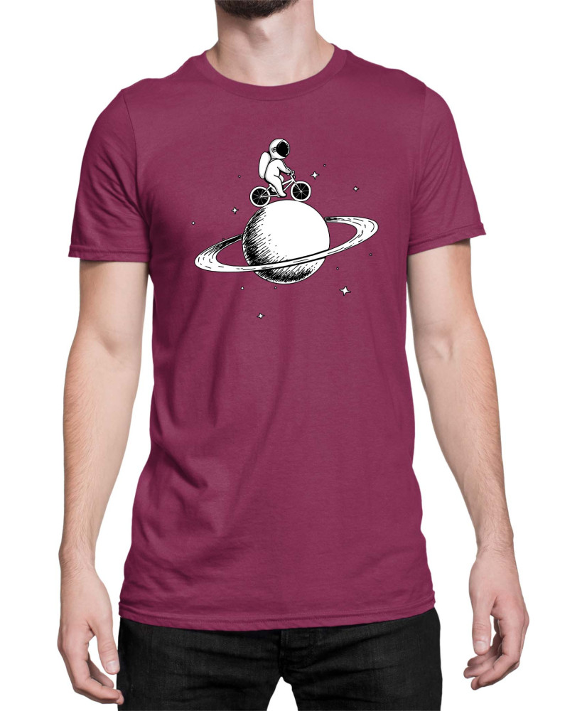 Мъжка Тениска Nasa Space Theme Astronaut Bike Saturn