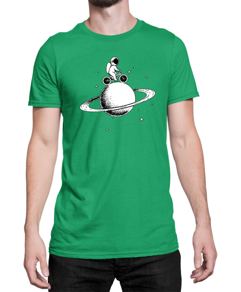 Мъжка Тениска Nasa Space Theme Astronaut Bike Saturn