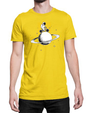Мъжка Тениска Nasa Space Theme Astronaut Bike Saturn