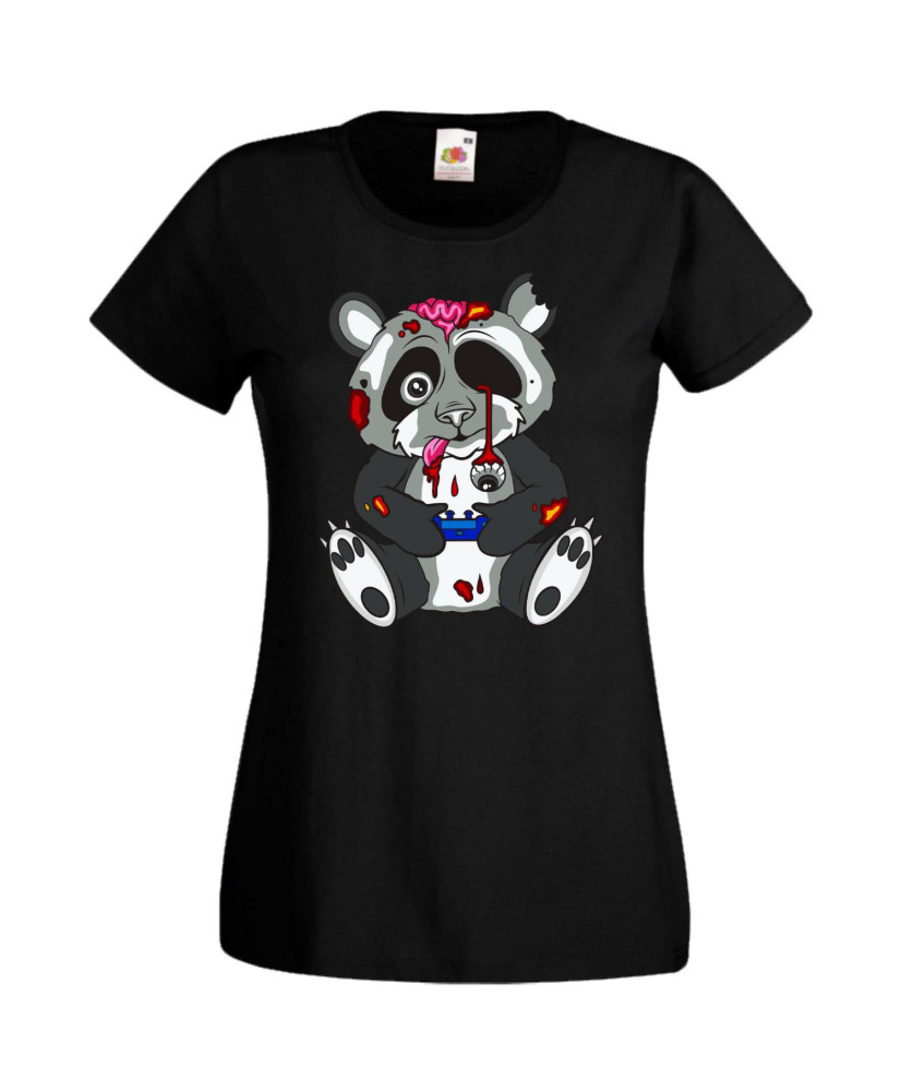 Дамска Геймърска Тениска Панда Геймър Panda Bear Zombi Gamer Stage 1