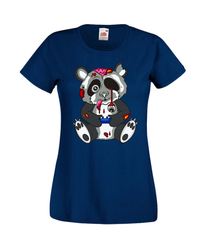 Дамска Геймърска Тениска Панда Геймър Panda Bear Zombi Gamer Stage 1