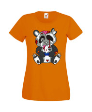 Дамска Геймърска Тениска Панда Геймър Panda Bear Zombi Gamer Stage 1