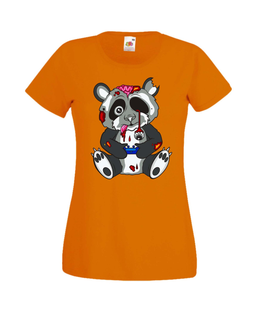 Дамска Геймърска Тениска Панда Геймър Panda Bear Zombi Gamer Stage 1