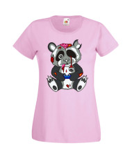 Дамска Геймърска Тениска Панда Геймър Panda Bear Zombi Gamer Stage 1