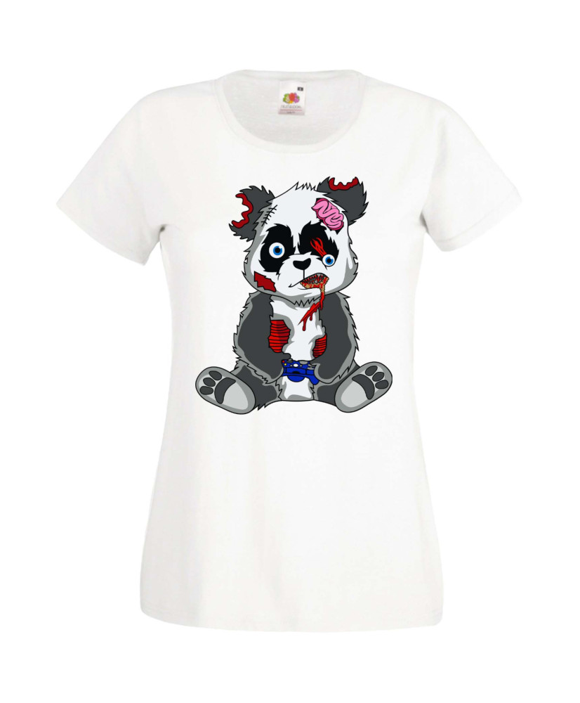 Дамска Геймърска Тениска Панда Геймър Panda Bear Zombi Gamer Stage 2