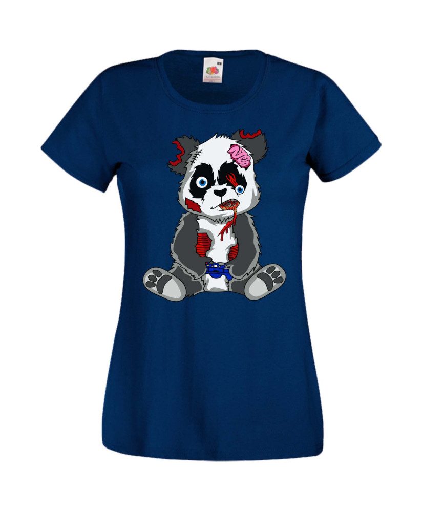 Дамска Геймърска Тениска Панда Геймър Panda Bear Zombi Gamer Stage 2