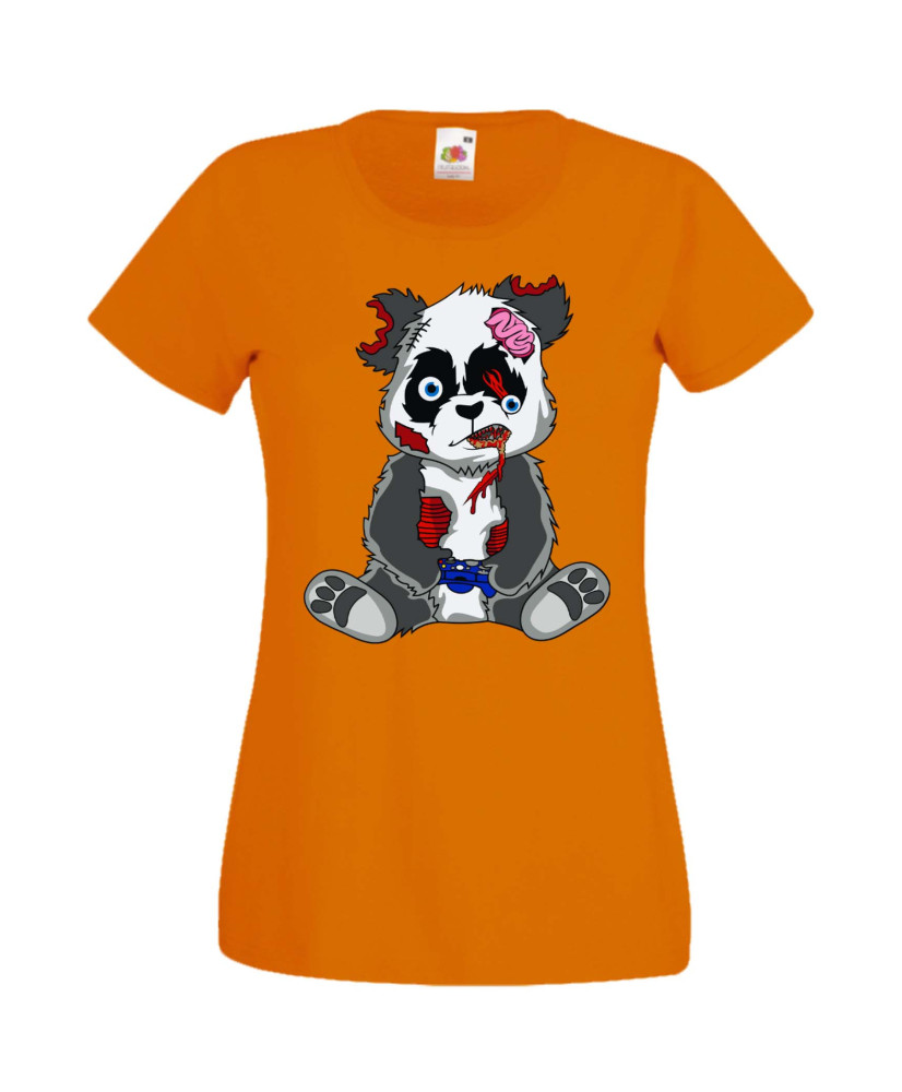 Дамска Геймърска Тениска Панда Геймър Panda Bear Zombi Gamer Stage 2