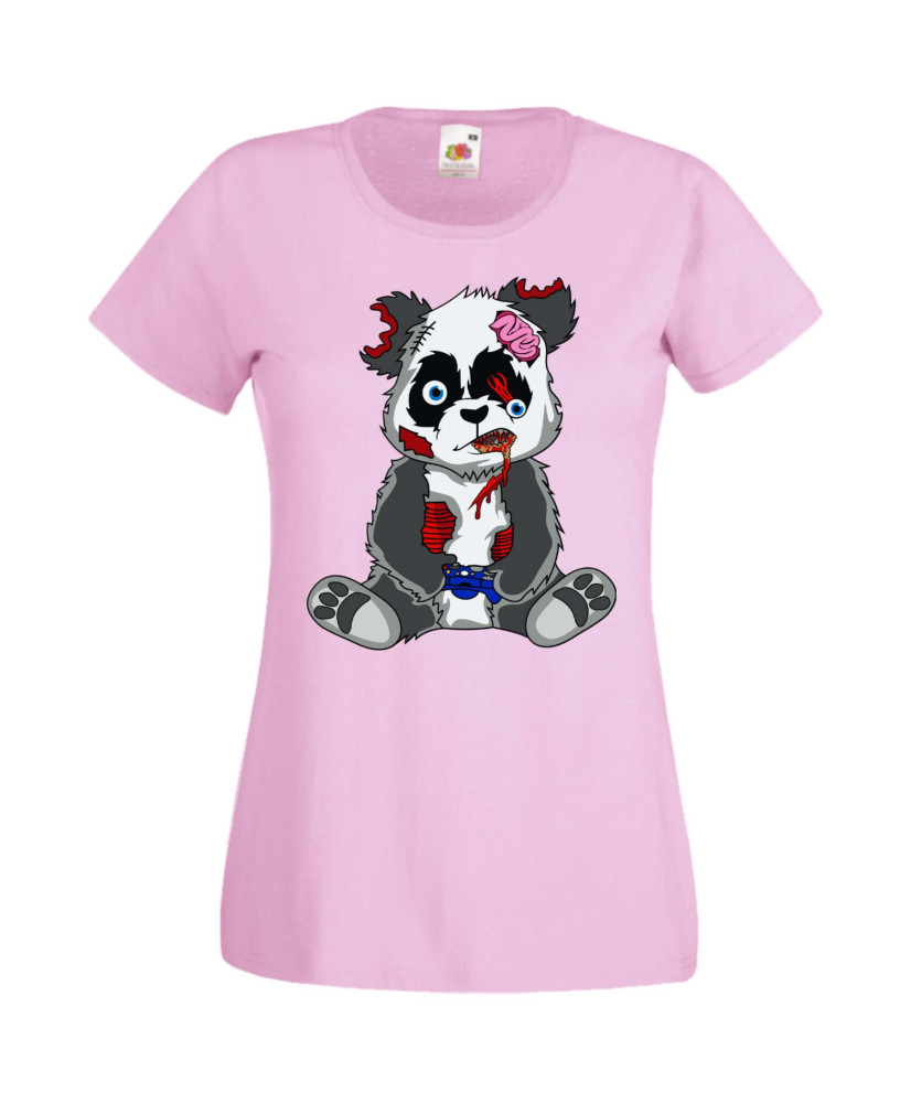 Дамска Геймърска Тениска Панда Геймър Panda Bear Zombi Gamer Stage 2