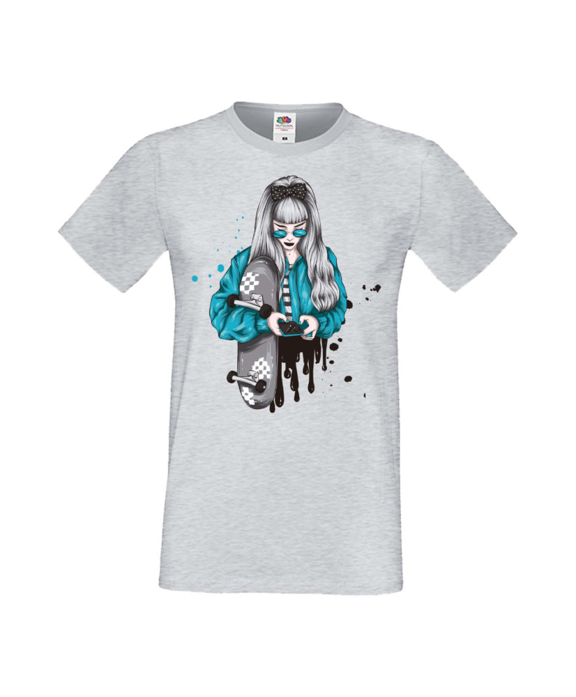 Мъжка Тениска Skateboard Scate Woman 1