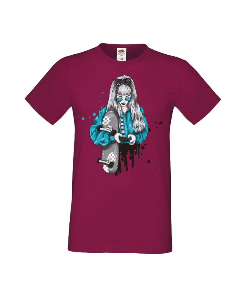 Мъжка Тениска Skateboard Scate Woman 1
