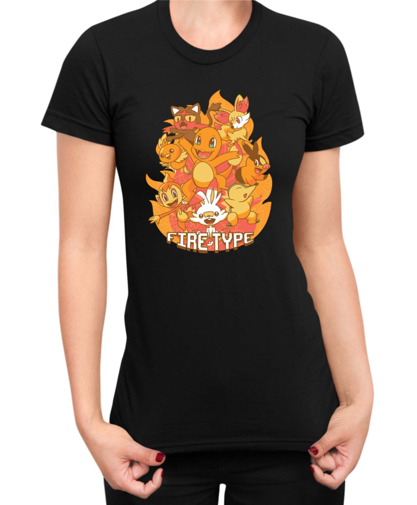 Дамска Тениска Japan Manga Anime Comics Pokemon Fire Type